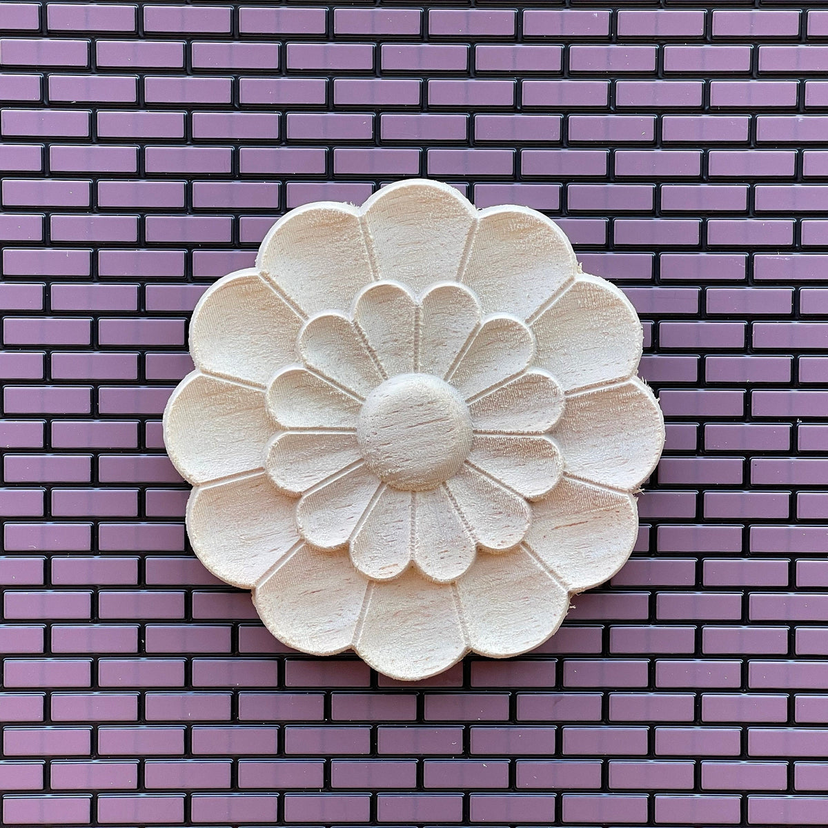 1:12 Scale Miniature Unfinished Dollhouse Double Layer Floral Ceiling Rose, 3-15/16 inch diameter (Large)