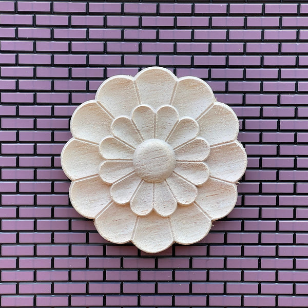 Dollhouse 2 Layers Leaf Ceiling Rose , Ceiling Medallions , Floral Ceiling Rose , Miniature Wall Flower Leaf - L - J051