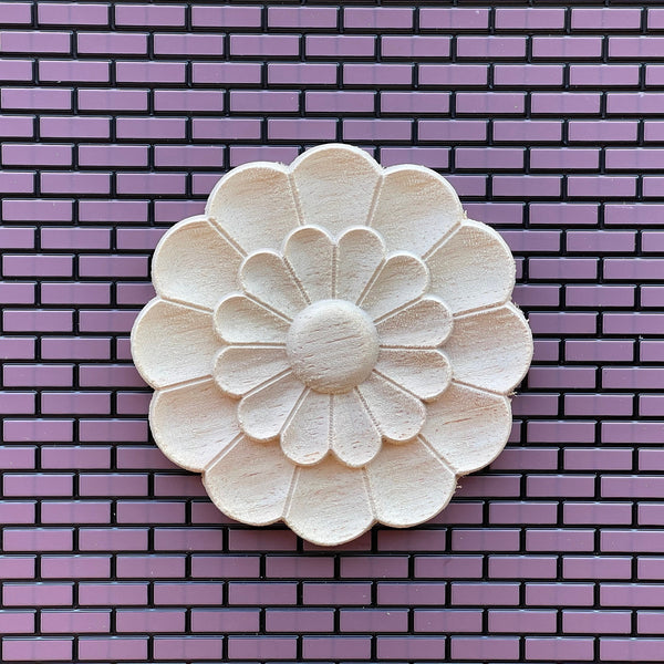 Dollhouse 2 Layers Leaf Ceiling Rose , Ceiling Medallions , Floral Ceiling Rose , Miniature Wall Flower Leaf - L