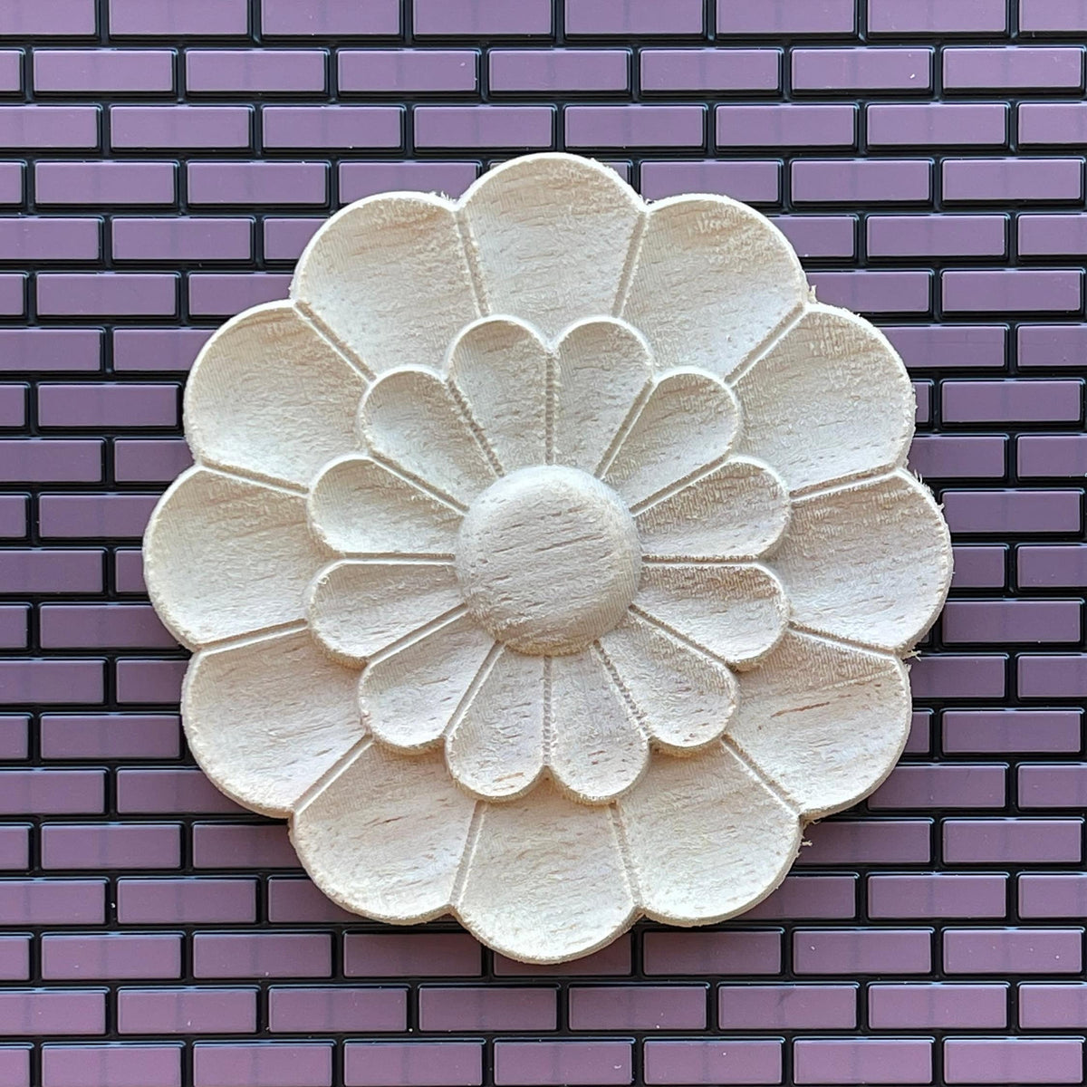1:12 Scale Miniature Unfinished Dollhouse Double Layer Floral Ceiling Rose, 3-15/16 inch diameter (Large)