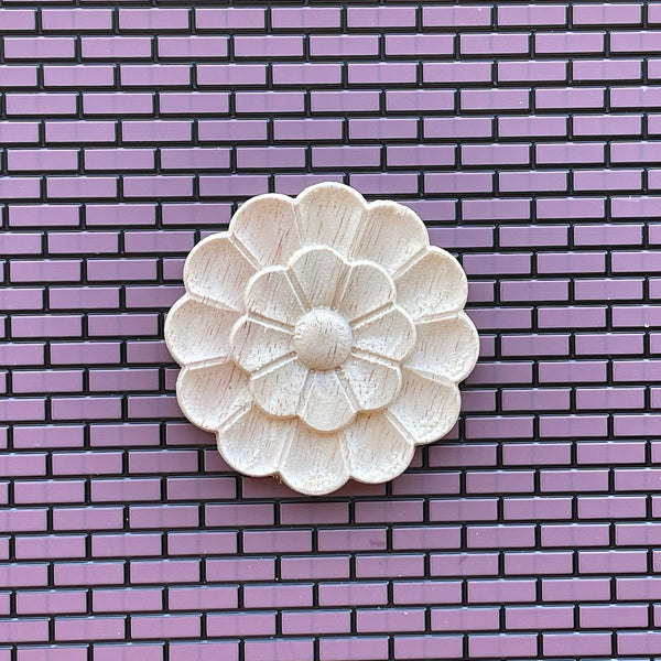 Dollhouse 2 Layers Leaf Ceiling Rose , Ceiling Medallions , Floral Ceiling Rose , Miniature Wall Flower Leaf - M - J051