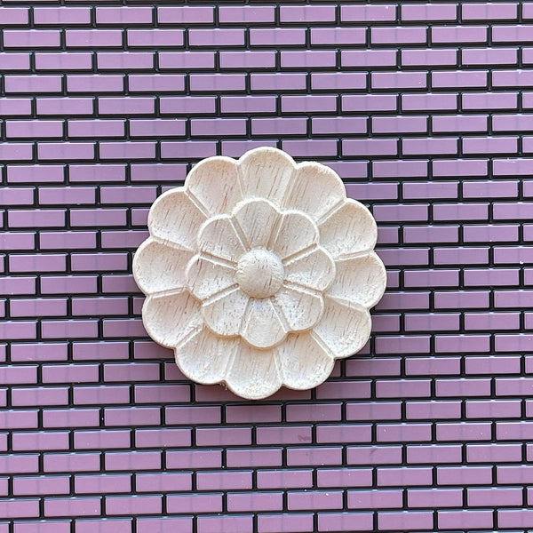 Dollhouse 2 Layers Leaf Ceiling Rose , Ceiling Medallions , Floral Ceiling Rose , Miniature Wall Flower Leaf - M