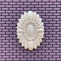 Dollhouse Oval Leaf Ceiling Rose , Ceiling Medallions , Floral Ceiling Rose , Miniature Wall Flower Leaf - L