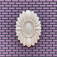 Dollhouse Oval Leaf Ceiling Rose , Ceiling Medallions , Floral Ceiling Rose , Miniature Wall Flower Leaf - L - J051