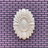 Dollhouse Oval Leaf Ceiling Rose , Ceiling Medallions , Floral Ceiling Rose , Miniature Wall Flower Leaf - L - J051