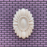 Dollhouse Oval Leaf Ceiling Rose , Ceiling Medallions , Floral Ceiling Rose , Miniature Wall Flower Leaf - L