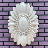 Dollhouse Oval Leaf Ceiling Rose , Ceiling Medallions , Floral Ceiling Rose , Miniature Wall Flower Leaf - S - J051