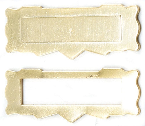 1:12 Scale Miniature Mail Slot, Front Plate and Frame, 1 inch wide, DIY Dollhouse Supply (gold)