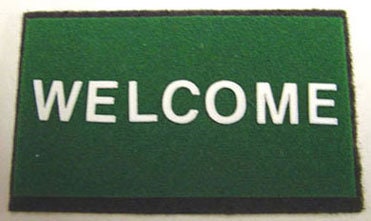 1:12 Scale Miniature Felt Welcome Doormat, 1-15/16 inch wide, DIY Dollhouse Supply (dark green)