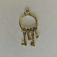 1:12 Miniature Brass Keys On Ring , Mini Gold Keys , Dollhouse Keys F060