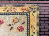 1:12 Miniature Fruits Leaves and Flowers Printed Rug , Dollhouse Fruit Leaf and Flower Area Rug , Miniature Carpet - D089