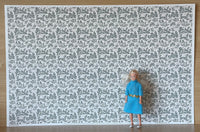 1:12 Dollhouse Campagne Toile Green Wallpaper