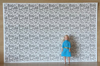 1:12 Dollhouse Campagne Toile Gray Wallpaper