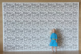 1:12 Dollhouse Campagne Toile Gray Wallpaper