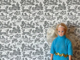 1:12 Dollhouse Supplies Campagne Toile Gray Wallpaper