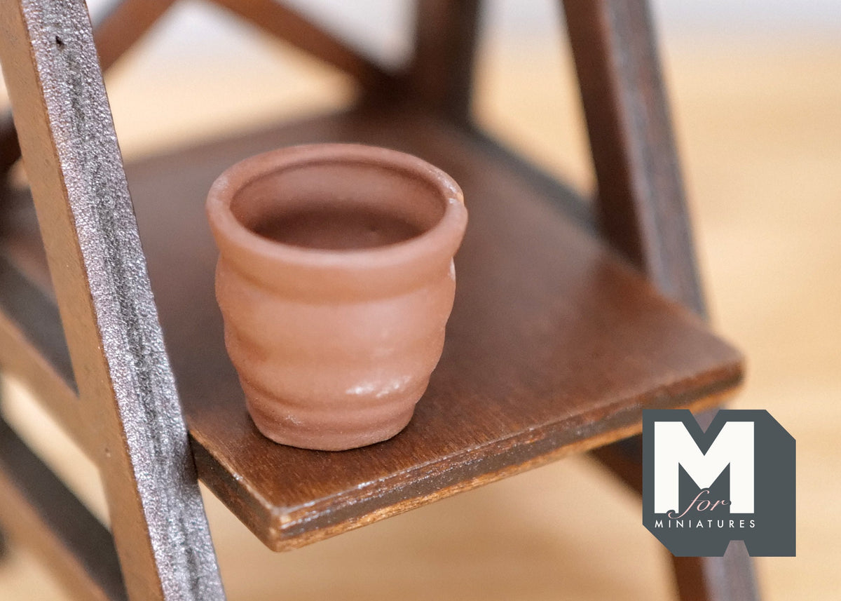 1:12 Dollhouse Supplies Miniature Clay Pottery Planter, clay flower pot gardening 1 12 scale miniature plants container - A065