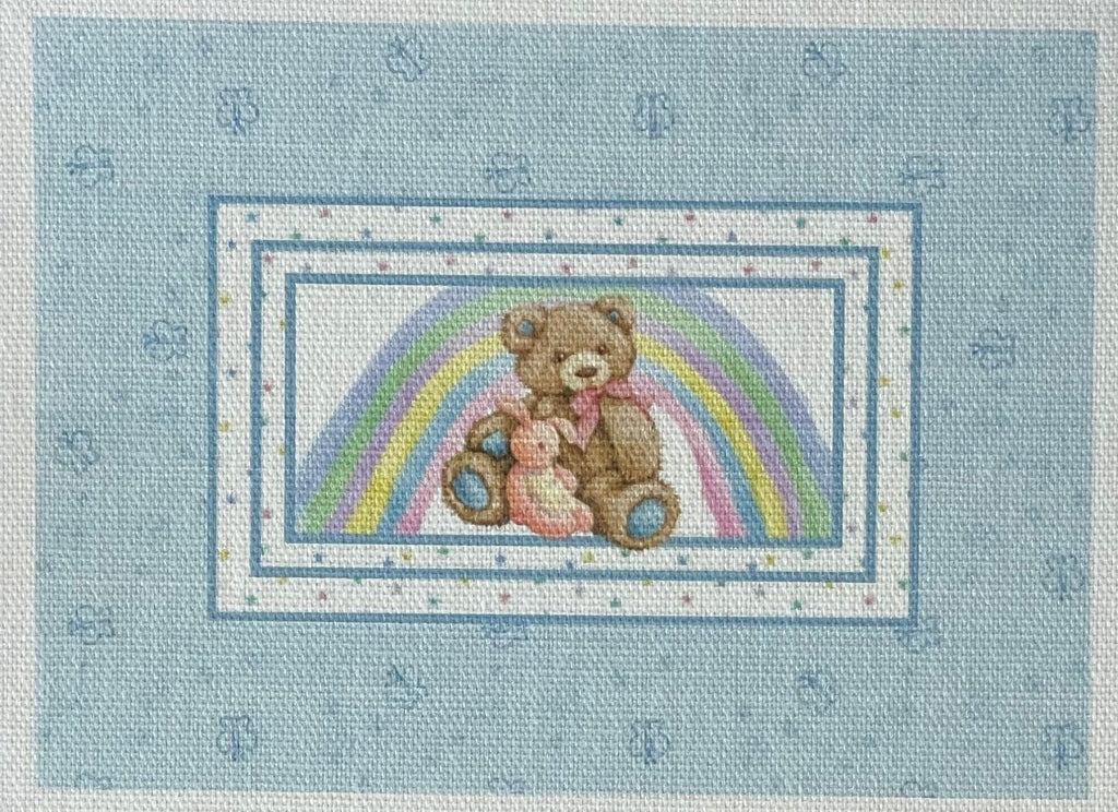 1:12 Scale Miniature Printed Nursery Rugs, Teddy Bear and Bunny Designs, Set of 4, 5-3/8 inch wide, DIY Dollhouse Supply