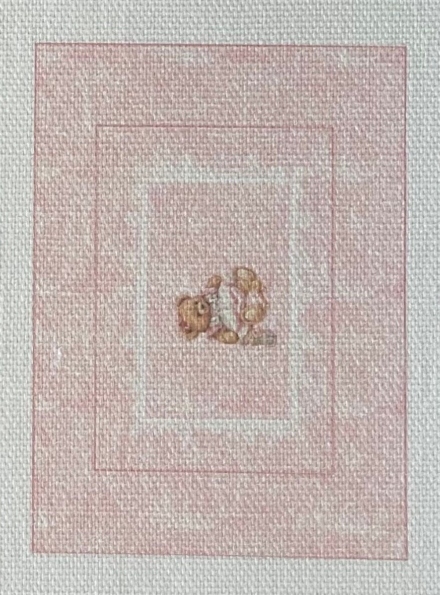 1:12 Scale Miniature Printed Nursery Rugs, Teddy Bear and Bunny Designs, Set of 4, 5-3/8 inch wide, DIY Dollhouse Supply