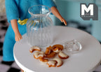 Bocal à biscuits miniature en verre à l'échelle 1:12 avec biscuits au chocolat blanc, 3,8 cm de hauteur, fournitures pour maison de poupée DIY