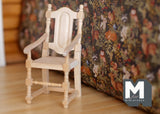 Dollhouse Supplies Miniature unpainted  wooden dinning chair dolls house wood chair 1:12 miniature - D008