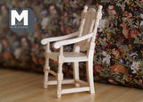 Dollhouse Supplies Miniature unpainted  wooden dinning chair dolls house wood chair 1:12 miniature - D008