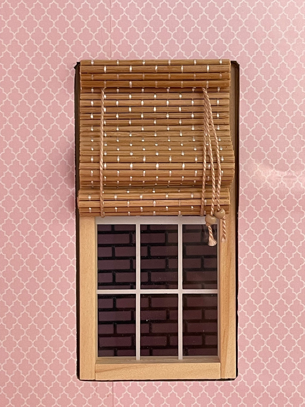 1:12 Dollhouse Miniature Bamboo Roll Up Shade For Windows - B014