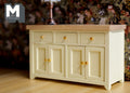 1:12 Dollhouse miniature cabinet with swing doors and drawers, Kitchen island, Kitchen furniture - J011