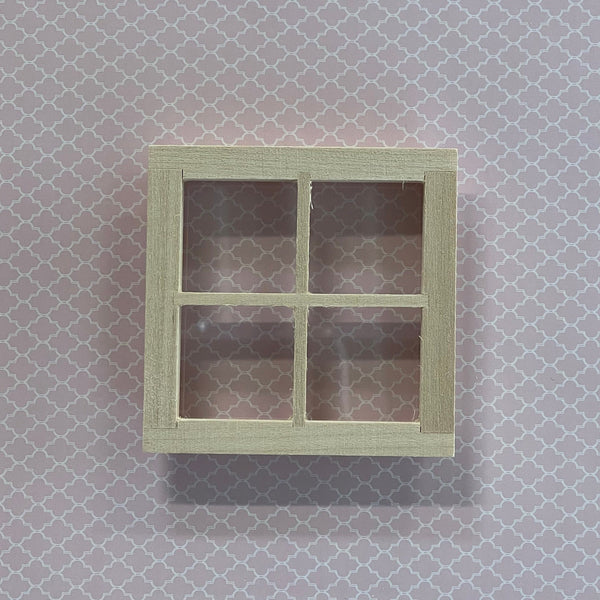 1" Scale Dollhouse Window Panel with Inner Side Jambs , Unfinished Standard 2 x 2 Window Frame (Back trim sold separately) - I026