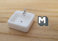 1:12 Dollhouse Supplies miniature ceramic bathroom vessel sink with silver style faucet (square) - C104
