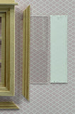 Dollhouse In and Out Swing Window Frame , Miniature Classical Double Window Frame with Back Trim - I028