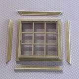 1" Scale Dollhouse Double Window Panel with Inner Side Jambs , Unfinished Standard 3 x 3 Window Frame (with Back Trim) - I025