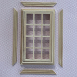 Dollhouse In Swing Window Frame , Miniature Classical 4 x 3 Window Frame with Back Trim - I024