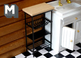 Dollhouse Supplies miniature metal white kitchen storage rack, Miniature Baker's Rack, Dolls accessory G011