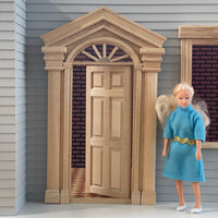 1:12 Dollhouse Federal Door , 6 Panel Federal Door with Top Half Cycle Acrylic Window (Back Trim Sold Separately)