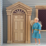 1:12 Dollhouse Federal Door , 6 Panel Federal Door with Top Half Cycle Acrylic Window (Back Trim Sold Separately)