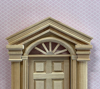 1:12 Dollhouse Federal Door , 6 Panel Federal Door with Top Half Cycle Acrylic Window (Back Trim Sold Separately)