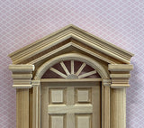 1:12 Dollhouse Federal Door , 6 Panel Federal Door with Top Half Cycle Acrylic Window (Back Trim Sold Separately)