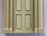 1:12 Scale Dollhouse Federal Door 6 Panel Federal Door with Top Half Cycle Acrylic Window (Back Trim Sold Separately) - F005