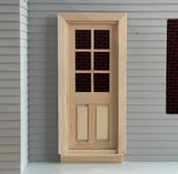 1:12 Dollhouse 2 Panel Half Lite Glazed Door , Miniature 2 Panel Door (Back Trim Sold Separately) - J001