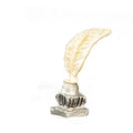 1:12 Scale Miniature Inkwell with Quill Pen on Base, 11/16 inch tall, DIY Dollhouse Supply (black)