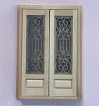 Double porte moustiquaire miniature en bois non peint à l'échelle 1:12 avec cadre, 19,5 cm de hauteur, fournitures pour maison de poupée DIY