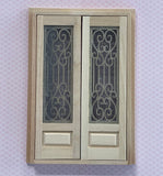 1:12 Dollhouse Material Miniature Double Bug Screen Door Frame Panel Unfinished Wooden Door and Door Frame - J001