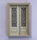 1:12 Scale Miniature Unpainted Wood Double Screen Door with Frame, 7-11/16 inch high, DIY Dollhouse Supply