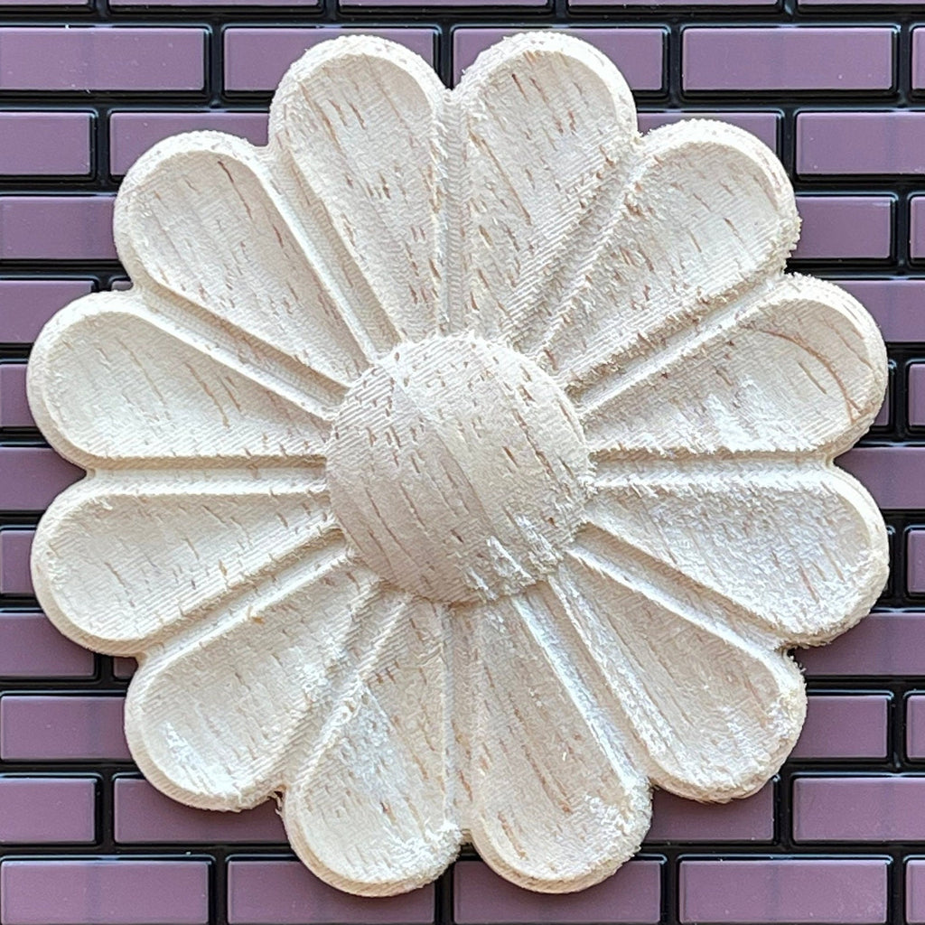 1:12 Scale Miniature Unfinished Dollhouse Floral Ceiling Rose, 2-13/16 inch diameter (Large)