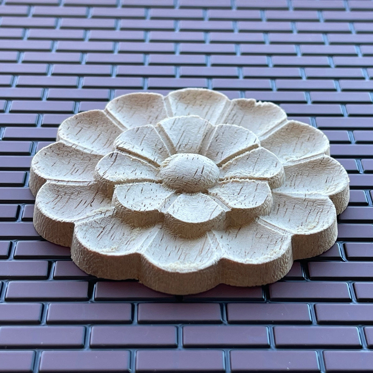 1:12 Scale Miniature Unfinished Dollhouse Double Layer Floral Ceiling Rose, 3-1/16 inch diameter (Medium)