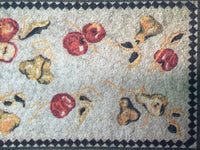 1:12 Miniature Fruits Leaves and Flowers Printed Rug , Dollhouse Fruit Leaf and Flower Area Rug , Miniature Carpet - D089