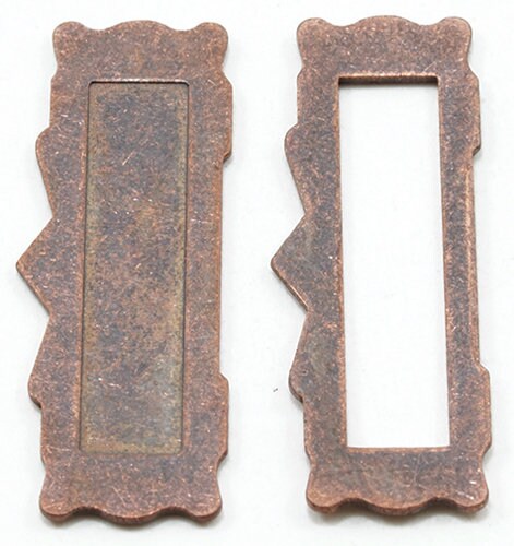 1:12 Scale Miniature Mail Slot, Front Plate and Frame, 1 inch wide, DIY Dollhouse Supply (antique copper)
