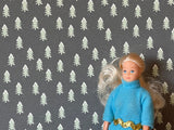 1:12 Dollhouse Supplies Snowy Pine Trees Wallpaper