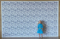 1:12 Dollhouse Campagne Toile Blue Wallpaper