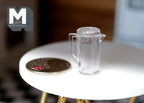 1:12 Scale Miniature Clear Water Pitcher with Handle, 7/8 inch tall, DIY Dollhouse Supply